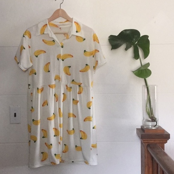 Vintage Dresses & Skirts - 💙2 for 30💙 Adorable Banana Print Summer Dress